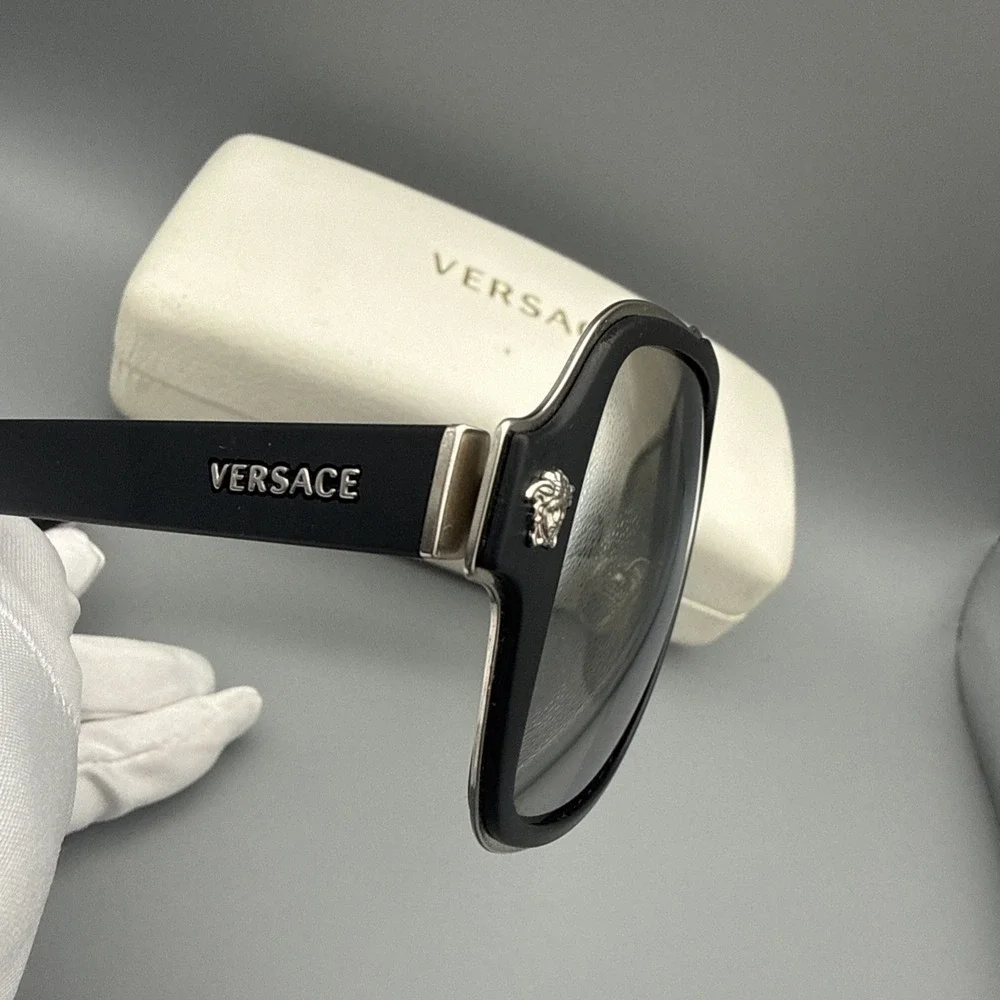 Versace Authentic Sunglasses MOD2199 56□18 145 Medusa Mirror Black/Silver & Case